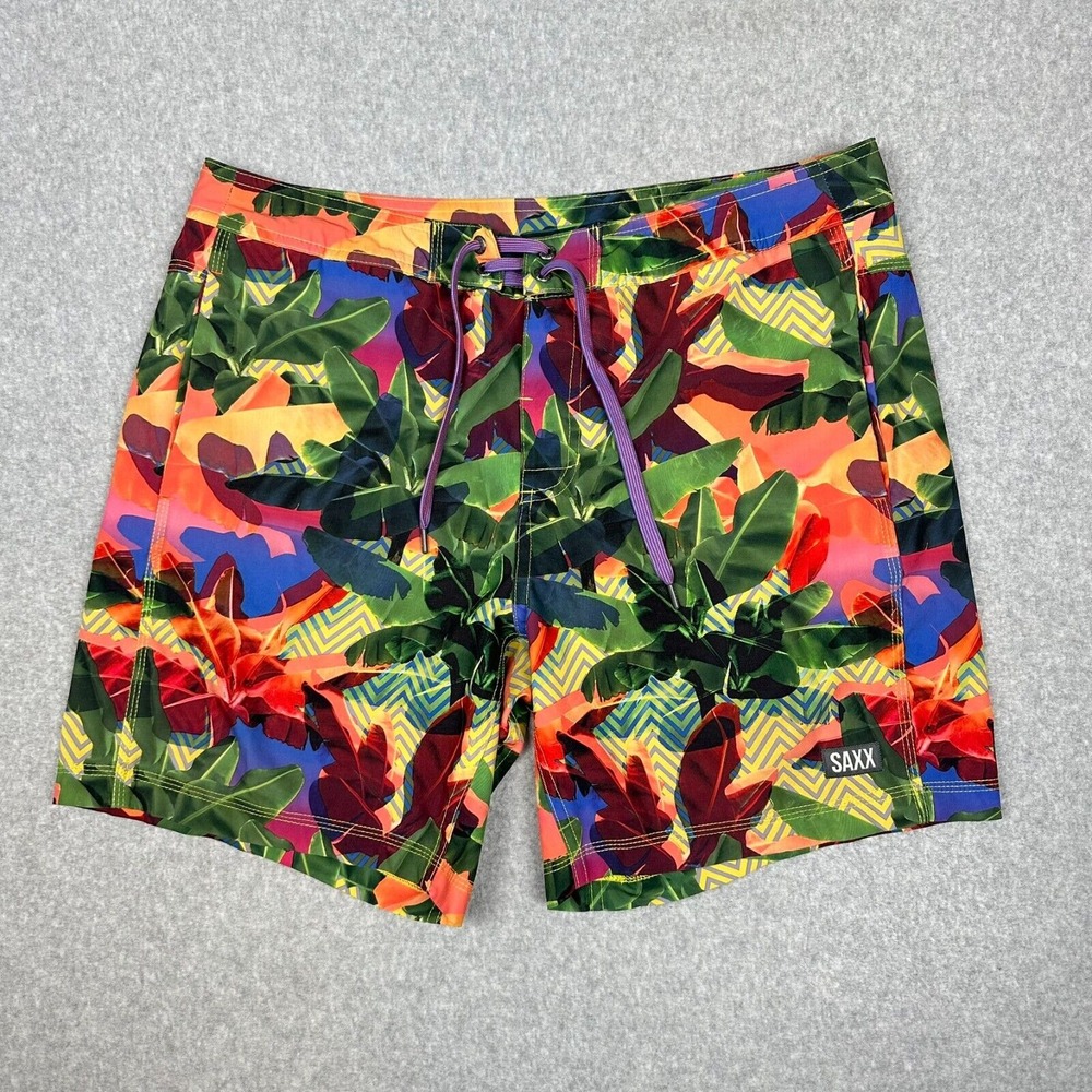 Saxx Men's Multicolor Tropical Print Hybrid Shorts